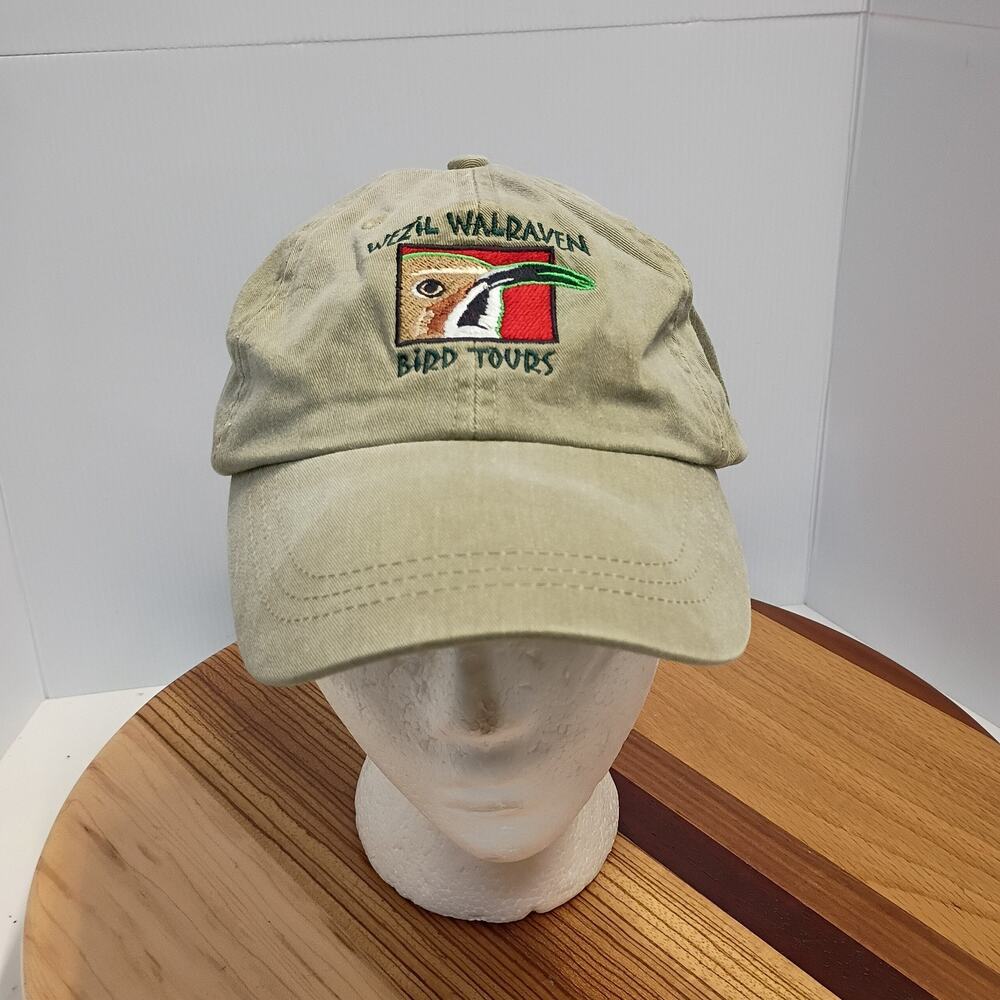 Wezil Walraven Bird Tours Baseball Cap Hat Leather Strap Adjustable Birder Adams